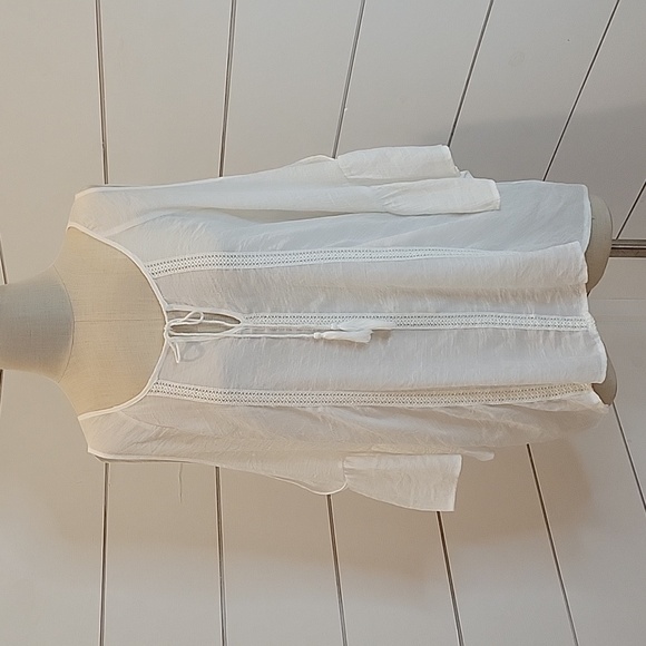 SPENSE large lightweight peek a boo shoulder white top - Picture 1 of 6